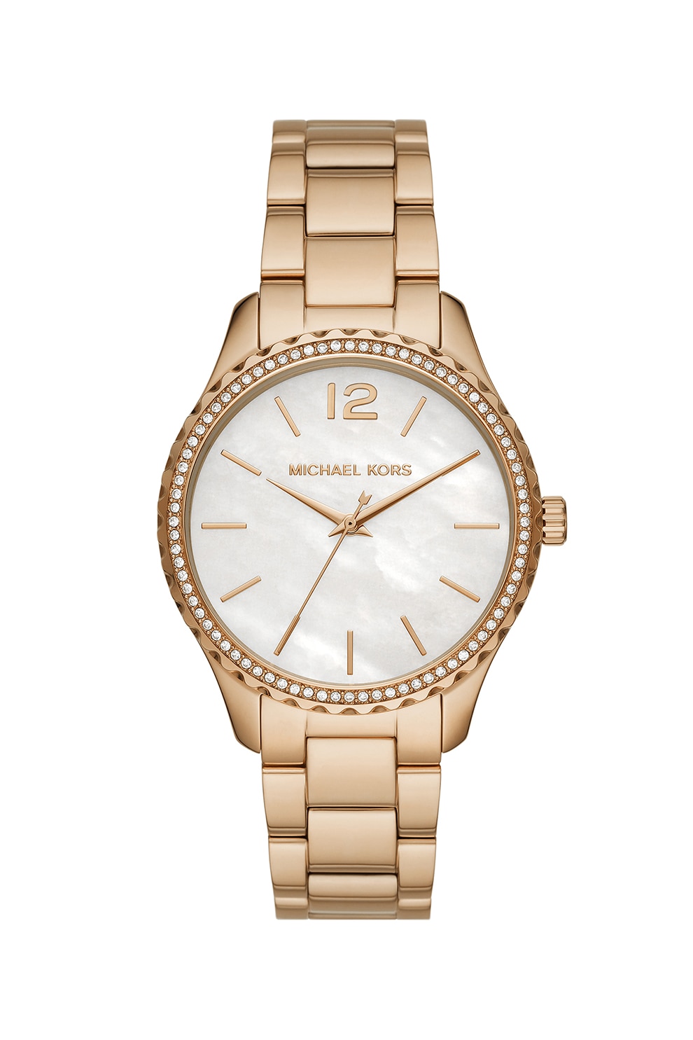 Michael Kors, Ceas analog cu o bratara metalica, Auriu/Alb