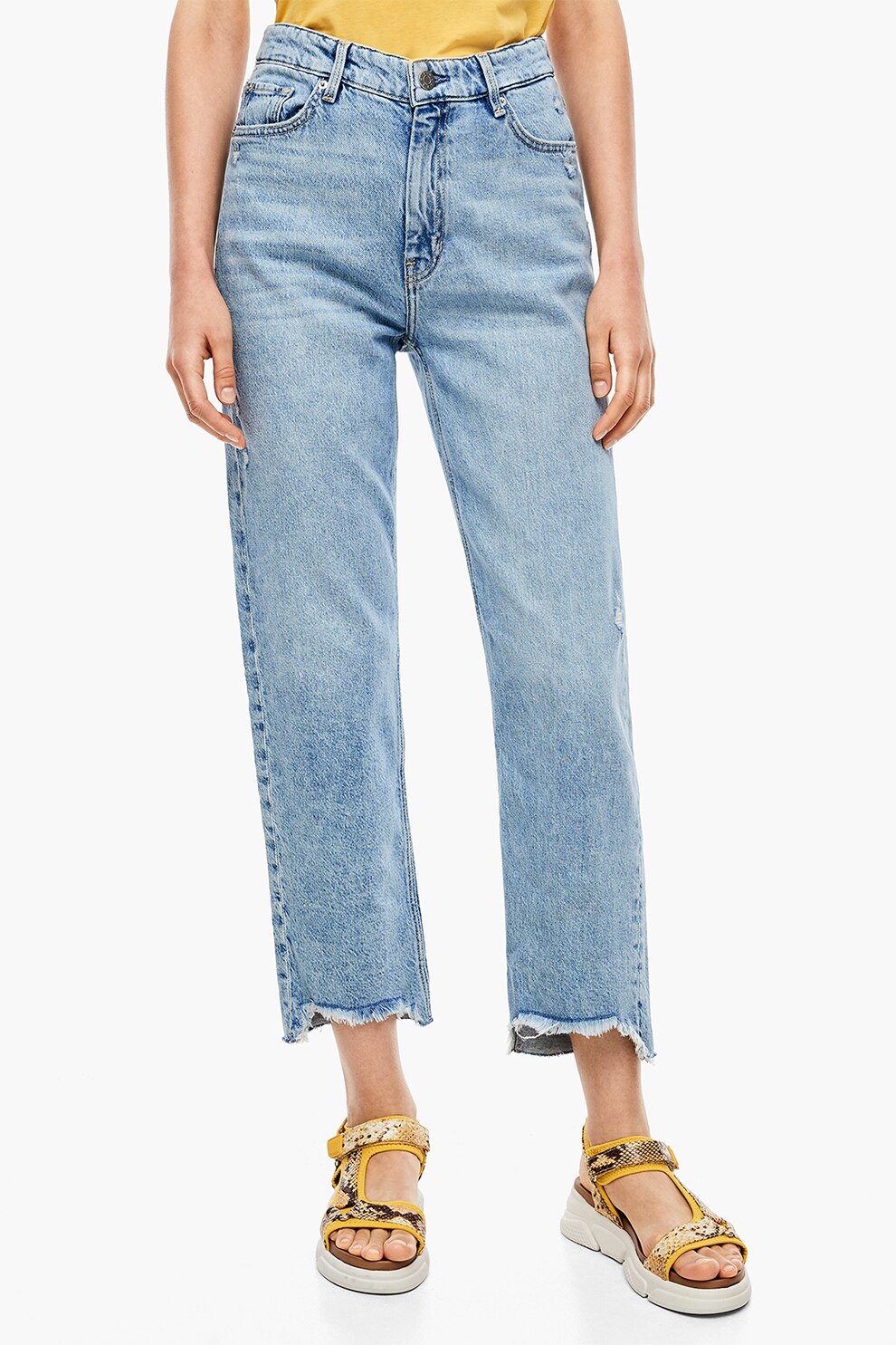 s.Oliver, Blugi drepti cu talie inalta, Albastru deschis