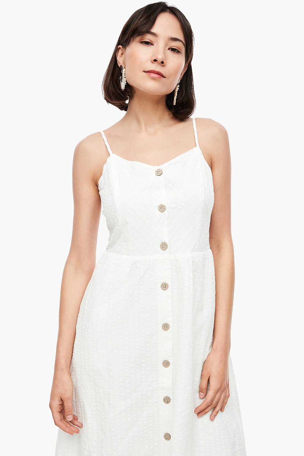 s.Oliver, Rochie midi cu nasturi, Alb