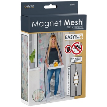 Perdea anti-tantari pentru usi Delight 11398J, cu inchidere magnetica, 100 x 210 cm, model pasari Perdea anti-tantari pentru usi Delight 11398J, cu inchidere magnetica, 100 x 210 cm, model pasari