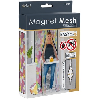 Perdea anti-tantari pentru usi Delight 11398K, cu inchidere magnetica, 100 x 210 cm, Fluturi colorati Perdea anti-tantari pentru usi Delight 11398K, cu inchidere magnetica, 100 x 210 cm, Fluturi colorati