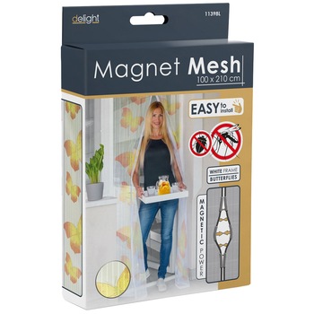Perdea anti-tantari pentru usi Delight 11398L, cu inchidere magnetica, 100 x 210 cm, Fluturi galbeni Perdea anti-tantari pentru usi Delight 11398L, cu inchidere magnetica, 100 x 210 cm, Fluturi galbeni