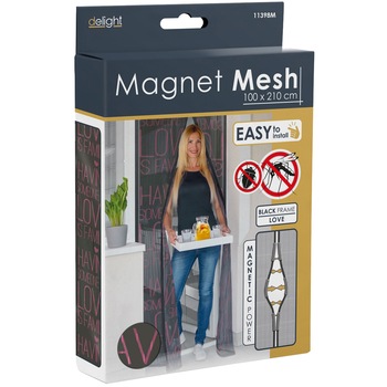 Perdea anti-tantari pentru usi Delight 11398M, cu inchidere magnetica, 100 x 210 cm, Love Perdea anti-tantari pentru usi Delight 11398M, cu inchidere magnetica, 100 x 210 cm, Love
