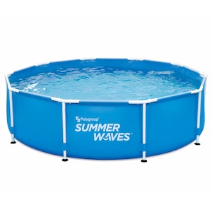 Set piscina rotunda cu cadru metalic Summer Waves, diametru 305 x 76 cm, include pompa filtrare