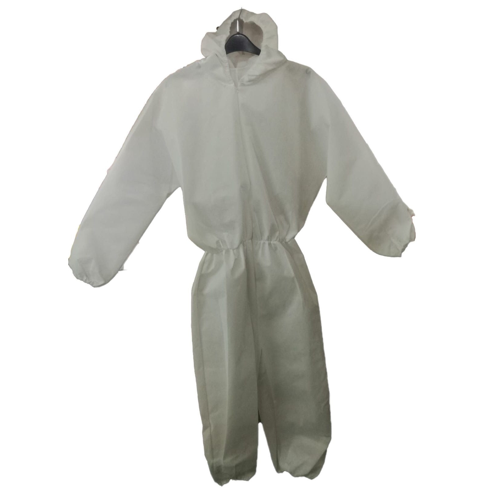 Set 4 combinezoane de unica folosinta din polipropilena cu gluga, Alb, Marime XL