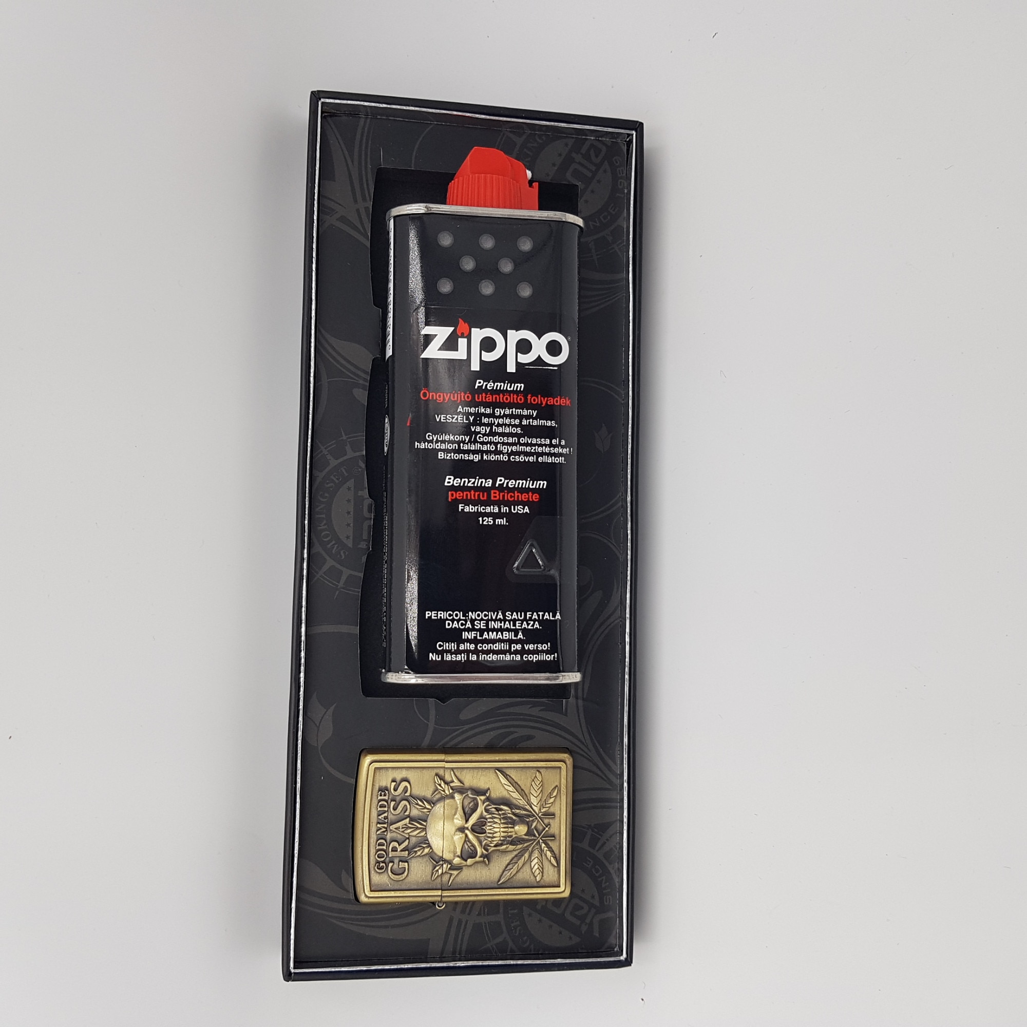 Set bricheta, metalica, grass2, si lichid zippo 125 ml 