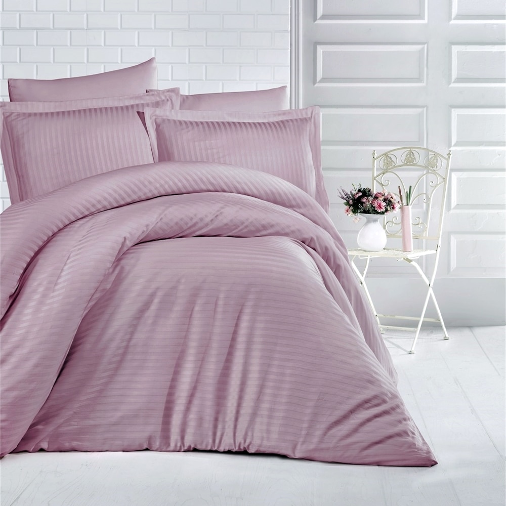 Lenjerie de pat dublu DAMASC ROZ INCHIS, 4 piese, 2 persoane, DMS15