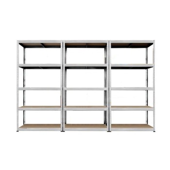 Raft triplu metalic 5 polite MDF 180x225x45 cm, 100 kg/polita, montaj fara surub prin clipsare, cadru metalic, polite maro Raft triplu metalic 5 polite MDF 180x225x45 cm, 100 kg/polita, montaj fara surub prin clipsare, cadru metalic, polite maro