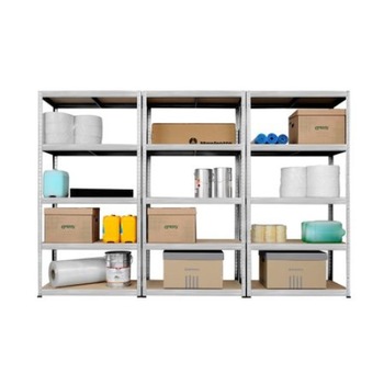 Raft TRIPLU metalic 5 polite MDF 180x300x45 cm, 250 kg/polita, STRATEGIC, montaj fara surub prin clipsare, cadru metalic, polite maro Raft TRIPLU metalic 5 polite MDF 180x300x45 cm, 250 kg/polita, STRATEGIC, montaj fara surub prin clipsare, cadru metalic, polite maro