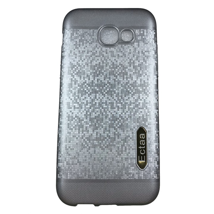 Husa compatibila cu Samsung Galaxy A5 2017, Carcasa silicon Mozaic, Argintiu