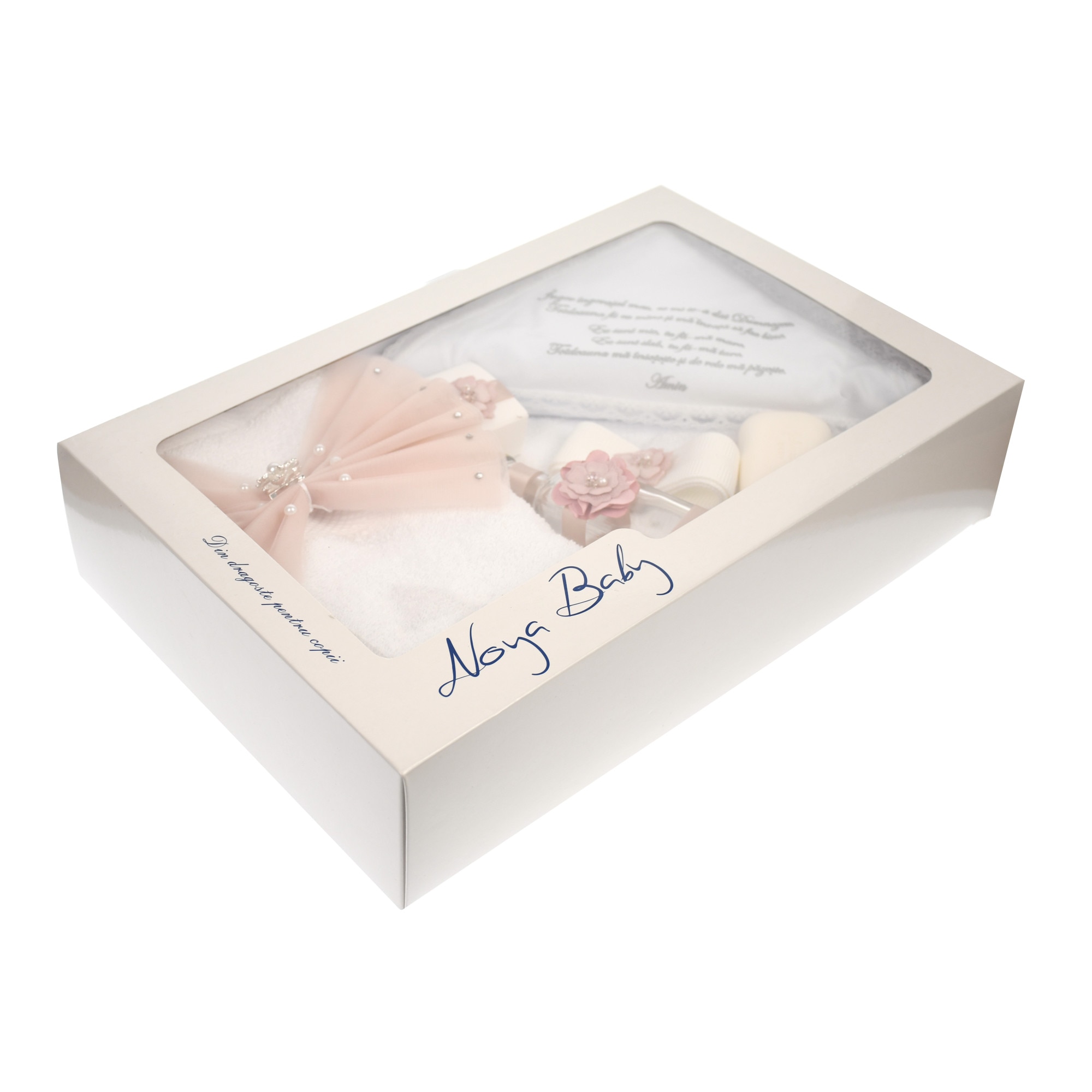 Trusou botez cu funda roz pentru fetite- set complet pentru biserica - TRROZ2