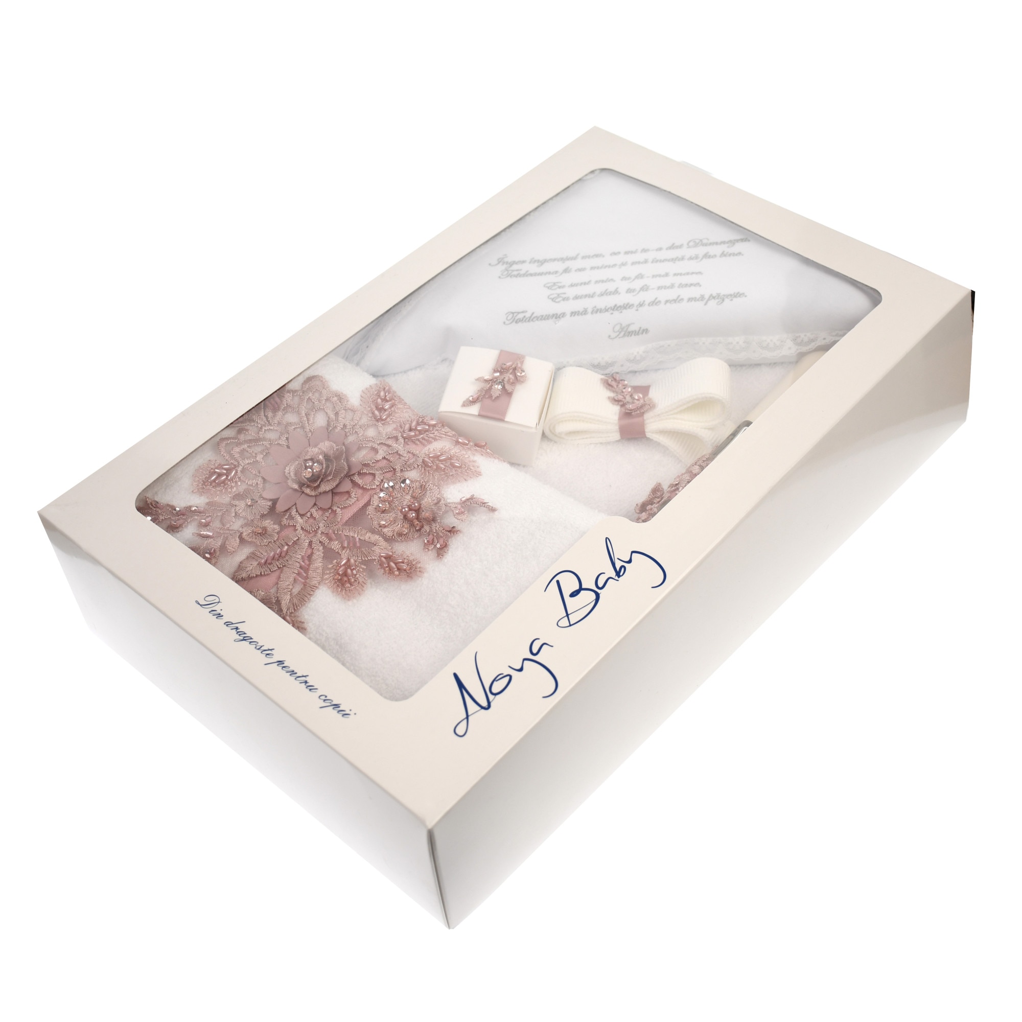 Trusou botez cu broderie pentru fetite- set complet pentru biserica - TRMARO