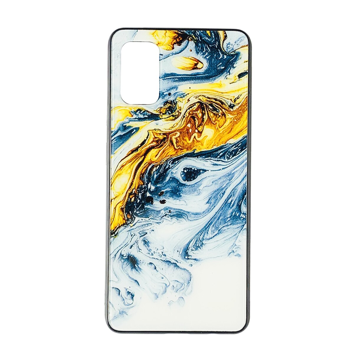 Husa Samsung A71 silicon cu sticla marmura silver-gold Multicolor