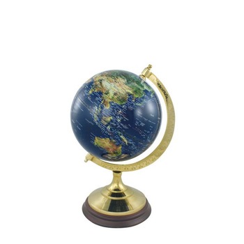 Glob pamantesc Sea Club, suport din alama, albastru inchis , H 34cm Glob pamantesc Sea Club, suport din alama, albastru inchis , H 34cm