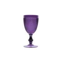 Set 6 pahare cu picior, Diamond, Color Life, 390 ml, plastic, mov