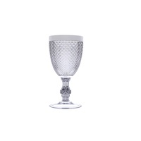 Set 6 pahare cu picior, Diamond, Color Life, 390 ml, plastic, argintiu