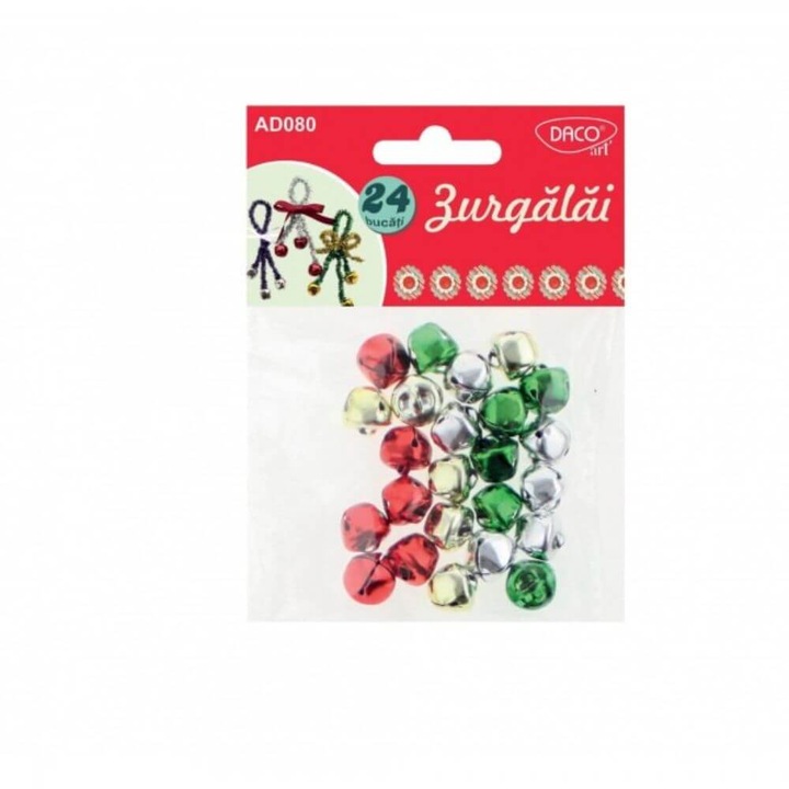 Zurgalai din Metal DACO, 24 Buc/Set, Diametru 12 mm, Multicolor, Accesorii Craft