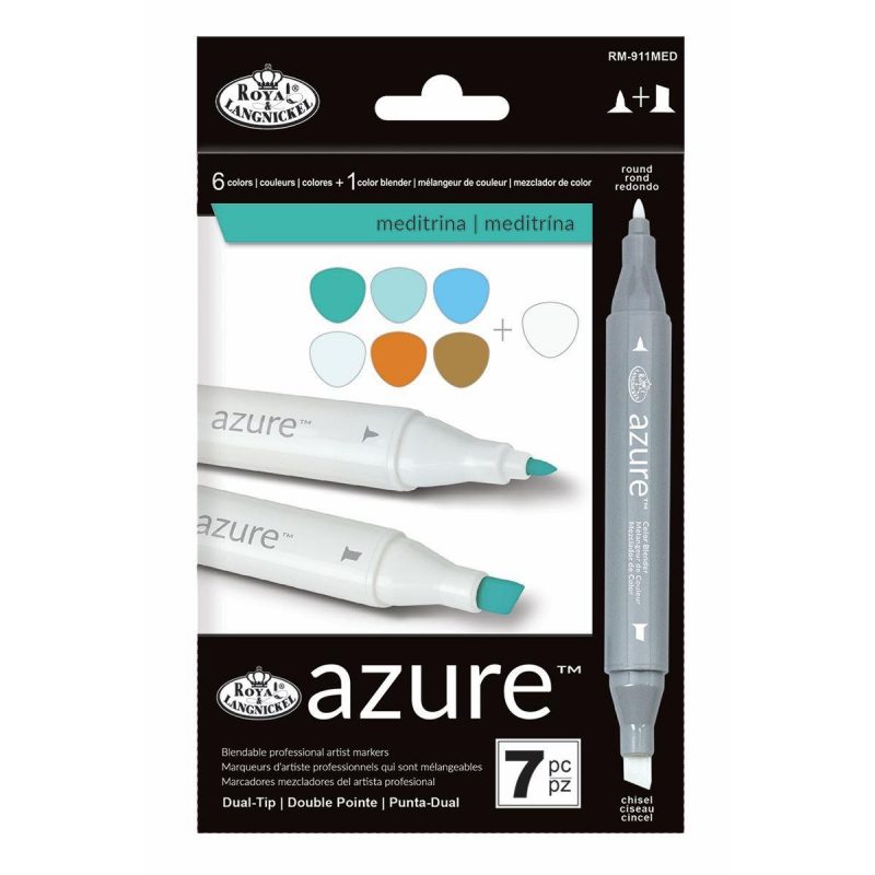 Set markere Royal & Langnickel Azure 7 piese - Mediterana Color