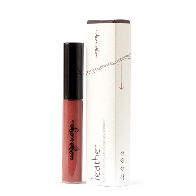 Gloss de buze natural cu extract de coacaze negre Feather, Uoga Uoga, 7 ml