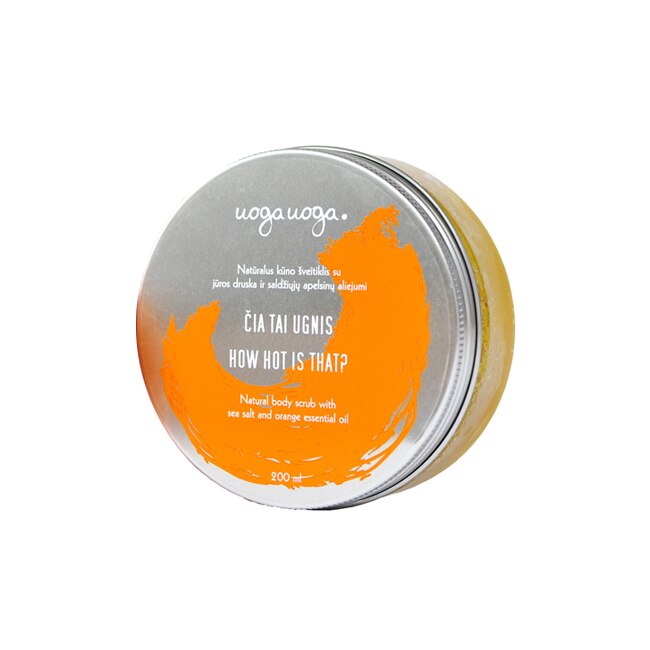 Scrub vegan de corp cu sare de mare si ulei esential de portocale How hot is that, Uoga Uoga, 200 ml