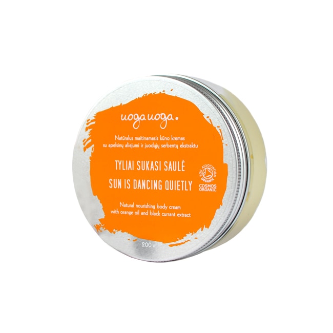 Crema de corp nutritiva bio, vegana cu ulei de portocale si extract de coacaz negru Sun is Dancing Quietly, Uoga Uoga, 200 ml