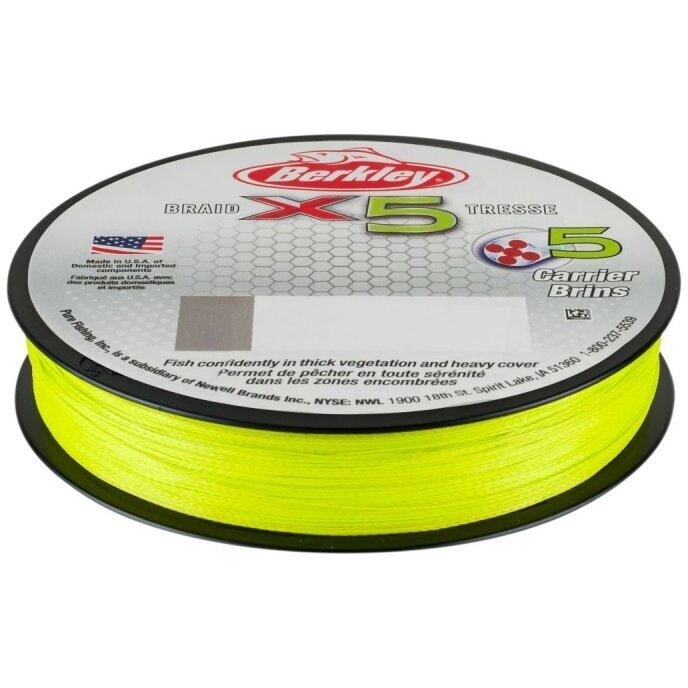 Fir Berkley X5 Fluo Verde 0.10mm 9.0Kg 150M