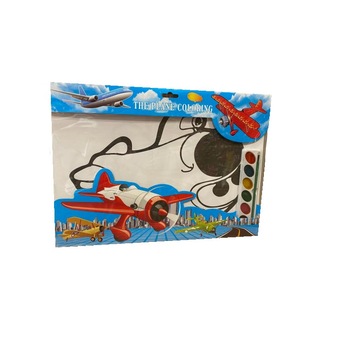 Set de 6 planse de desenat, format A3 cu avioane cu acuarele si pensula Set de 6 planse de desenat, format A3 cu avioane cu acuarele si pensula