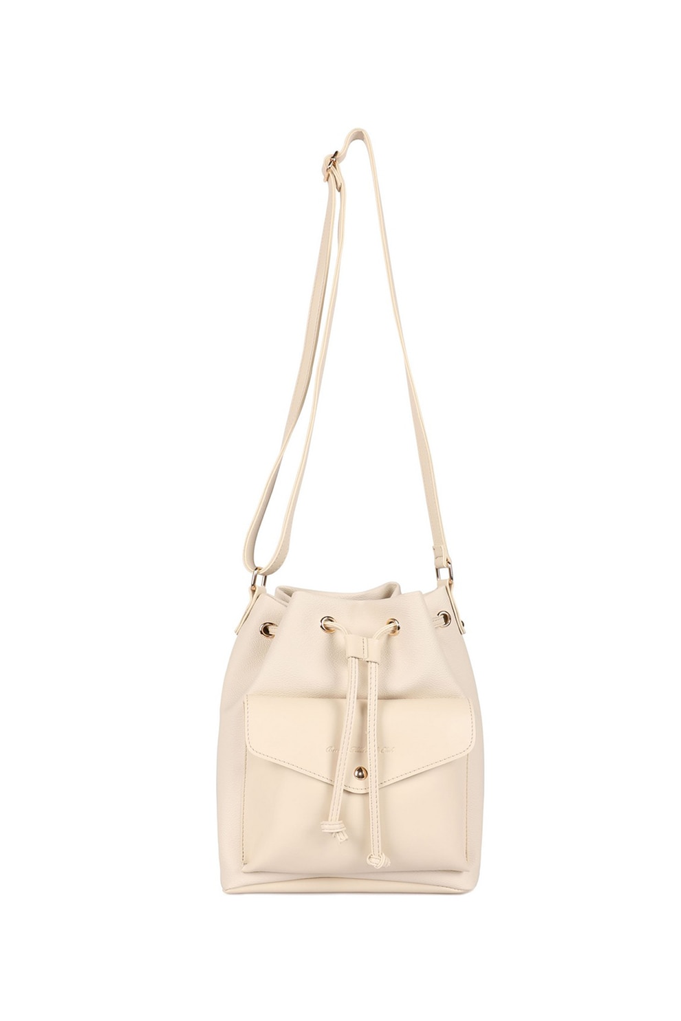 Beverly Hills Polo Club, Geanta bucket din piele ecologica, Crem