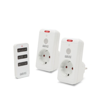 Set 2 prize cu telecomanda, Delight, 108 x 52 x 28 mm, Alb Set 2 prize cu telecomanda, Delight, 108 x 52 x 28 mm, Alb