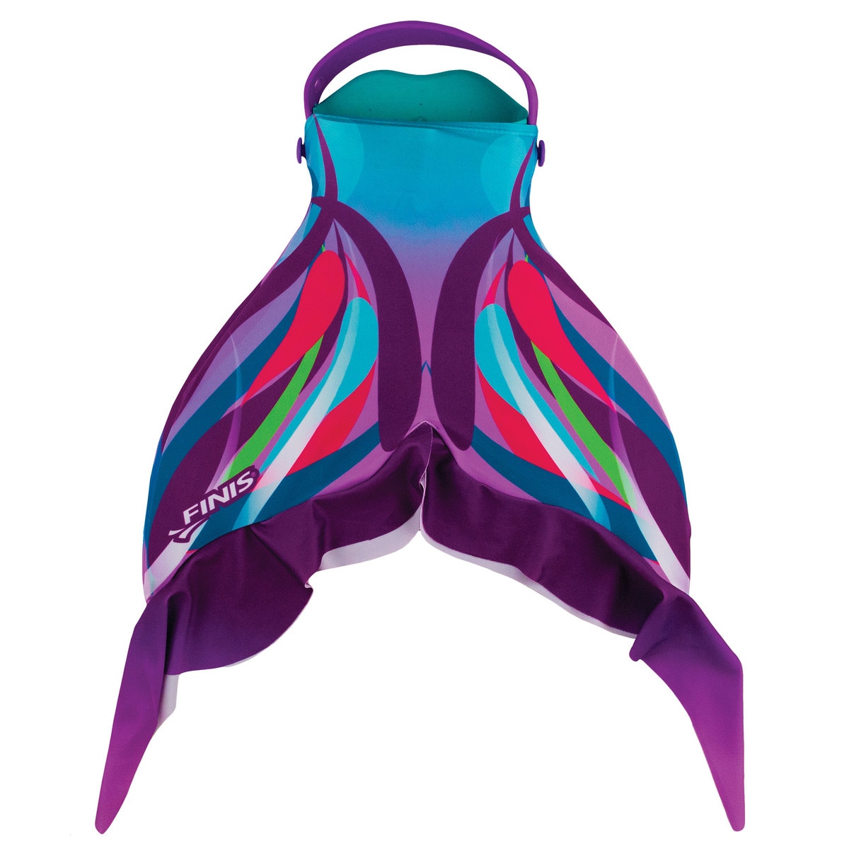 Accesoriu decorativ pentru labe inot copii FINIS, Tropical Teal, Compatibil cu marimea 31-35, Multicolor