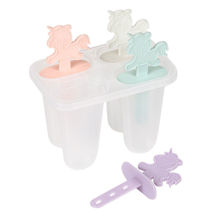 Set 4 forme pentru granita sau inghetata cu model unicorn de culori pastel Shopiens®