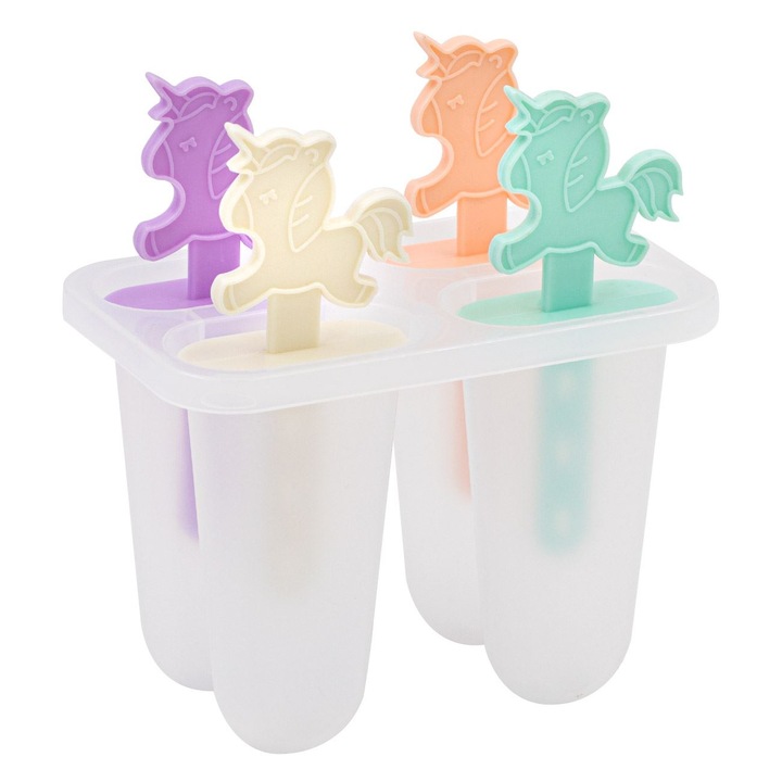 Set 4 forme pentru granita sau inghetata cu model unicorn de culori pastel Shopiens®