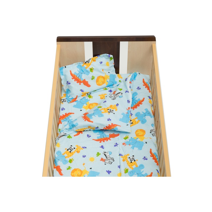 Set de pat cu pilota Amoras cu 5 piese si cearceaf cu elastic, 140 x 70 cm