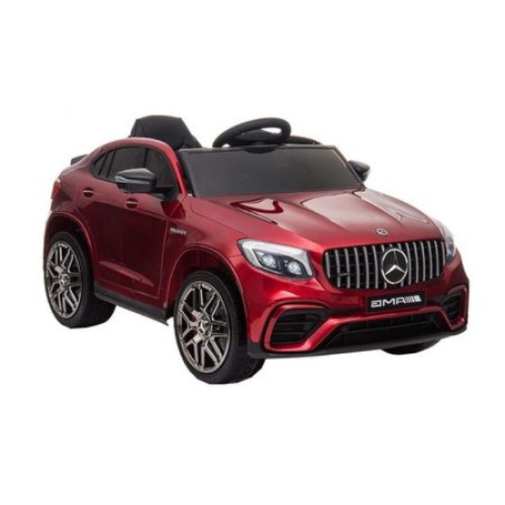 Masinuta Electrica pentru copii Mercedes AMG GLC 63 , Roti din Cauciuc EVA, 2-8 ani , usi cu deschidere , Baterie12V, 2 Viteze, lungime 115 cm, 2 motoare 390 W, Rosu