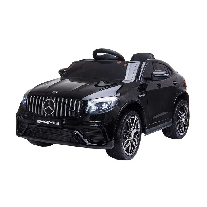 Masinuta Electrica pentru copii MateyToys, Mercedes GLC 63 , Roti din Cauciuc EVA, 1-7 ani , usi cu deschidere , Baterie12V, 3 Viteze, lungime 115 cm, 4 motoare 390 W, negru