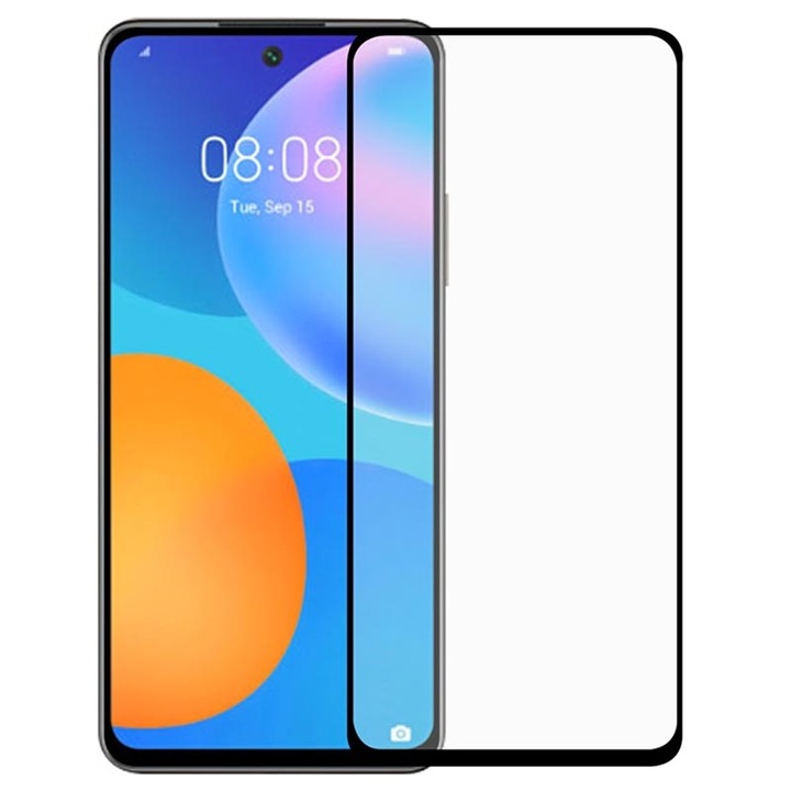 Скрийн Протектор за Huawei P Smart (2021), Цялостно покритие, Черен