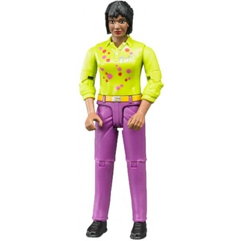 Figurina Femeie Cu Camasa Verde Si Pantaloni Lila, Bruder 60403 Figurina Femeie Cu Camasa Verde Si Pantaloni Lila, Bruder 60403
