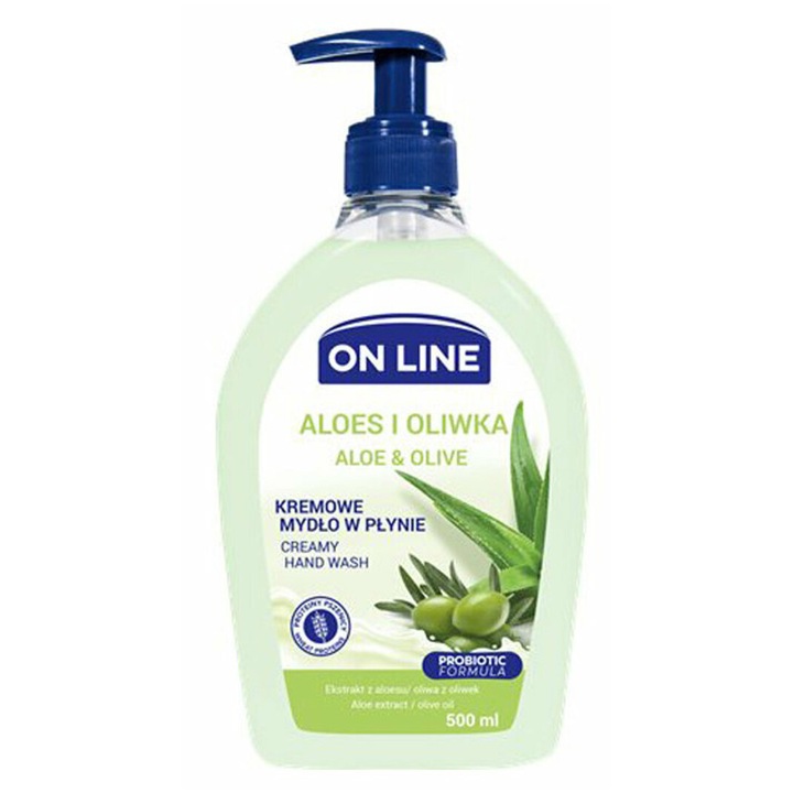 Течен сапун On Line, С алое вера и маслина, 500 мл