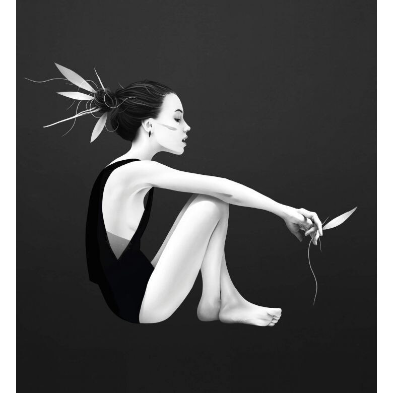 Fototapet tematic Wizard Genius P7748 dimensiune 240cm (L) x 260cm (I) alb negru