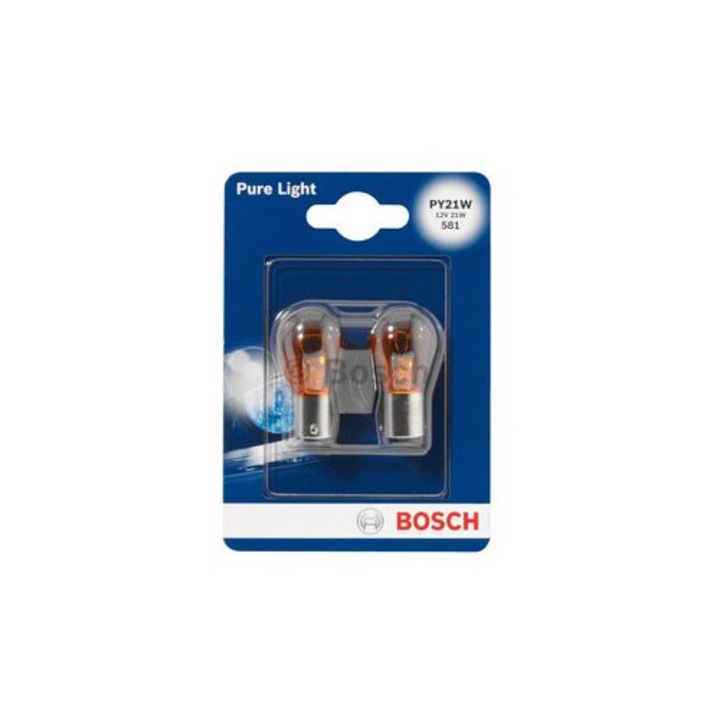 Крушка Bosch, py21w 12v 21w bau15s, Комплект 2 броя
