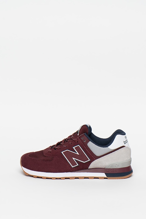New Balance, 574 Classic sneaker nyersbőr részletekkel, Bordó