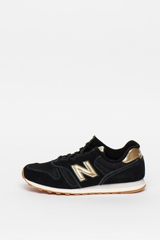 New Balance, Pantofi sport de piele intoarsa cu garnituri metalizate 373 New Balance, Pantofi sport de piele intoarsa cu garnituri metalizate 373