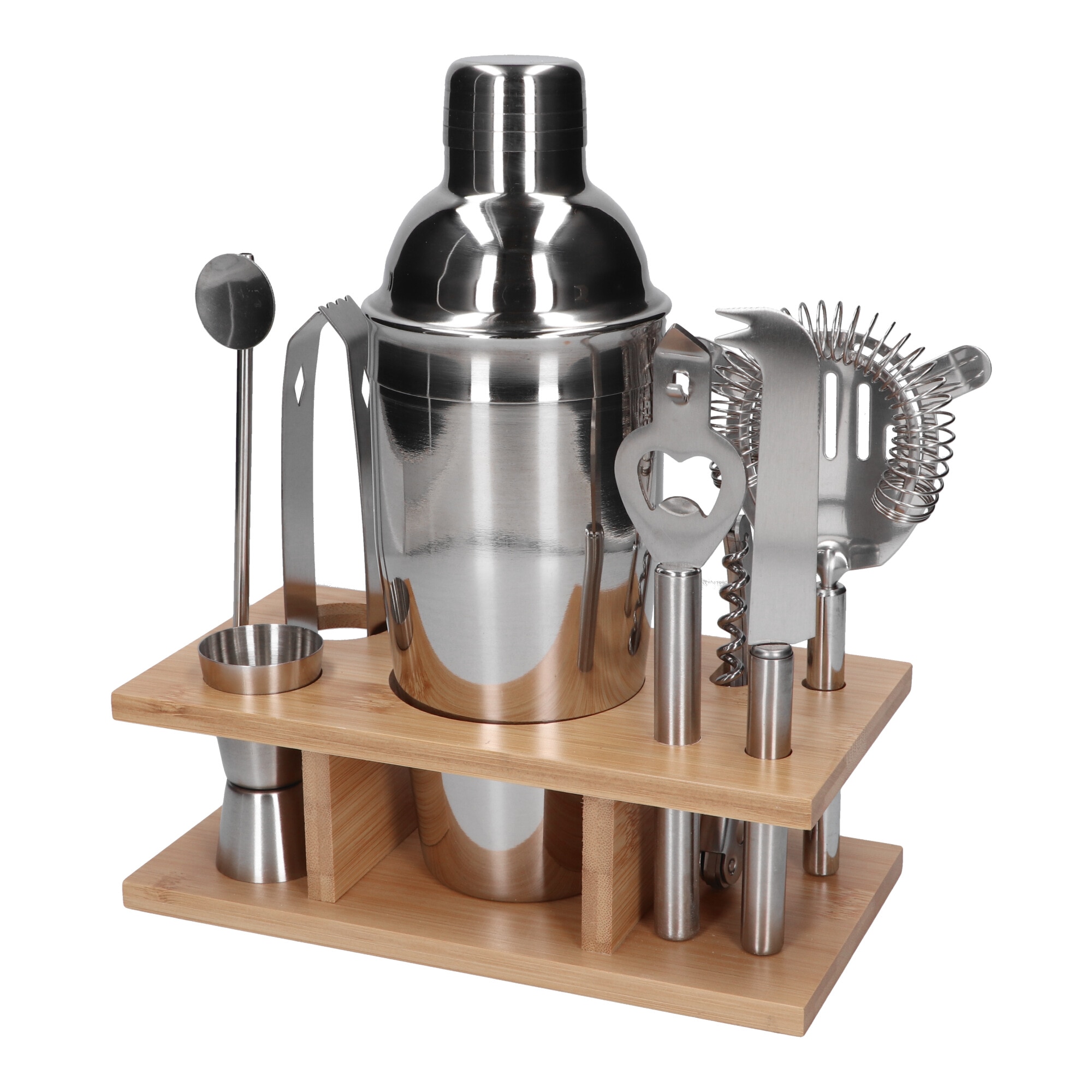 Set de barman pentru preparare de bauturi - agitator, suport - 9 piese