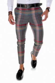 Pantaloni eleganti B1563, pentru barbati, slim fit, gri, Gri Pantaloni eleganti B1563, pentru barbati, slim fit, gri, Gri