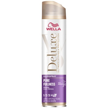 Spray fixativ Wella Deluxe Pure Fulness, pentru un par mai plin, 250 ml Spray fixativ Wella Deluxe Pure Fulness, pentru un par mai plin, 250 ml