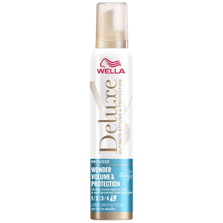 Пяна за коса Wella Deluxe Wonder Volume & Protection, За обем и защита, 200 мл