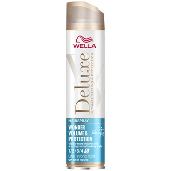 Spray fixativ Wella Deluxe Wonder Volume & Protection, pentru volum si protectie, 250 ml Spray fixativ Wella Deluxe Wonder Volume & Protection, pentru volum si protectie, 250 ml