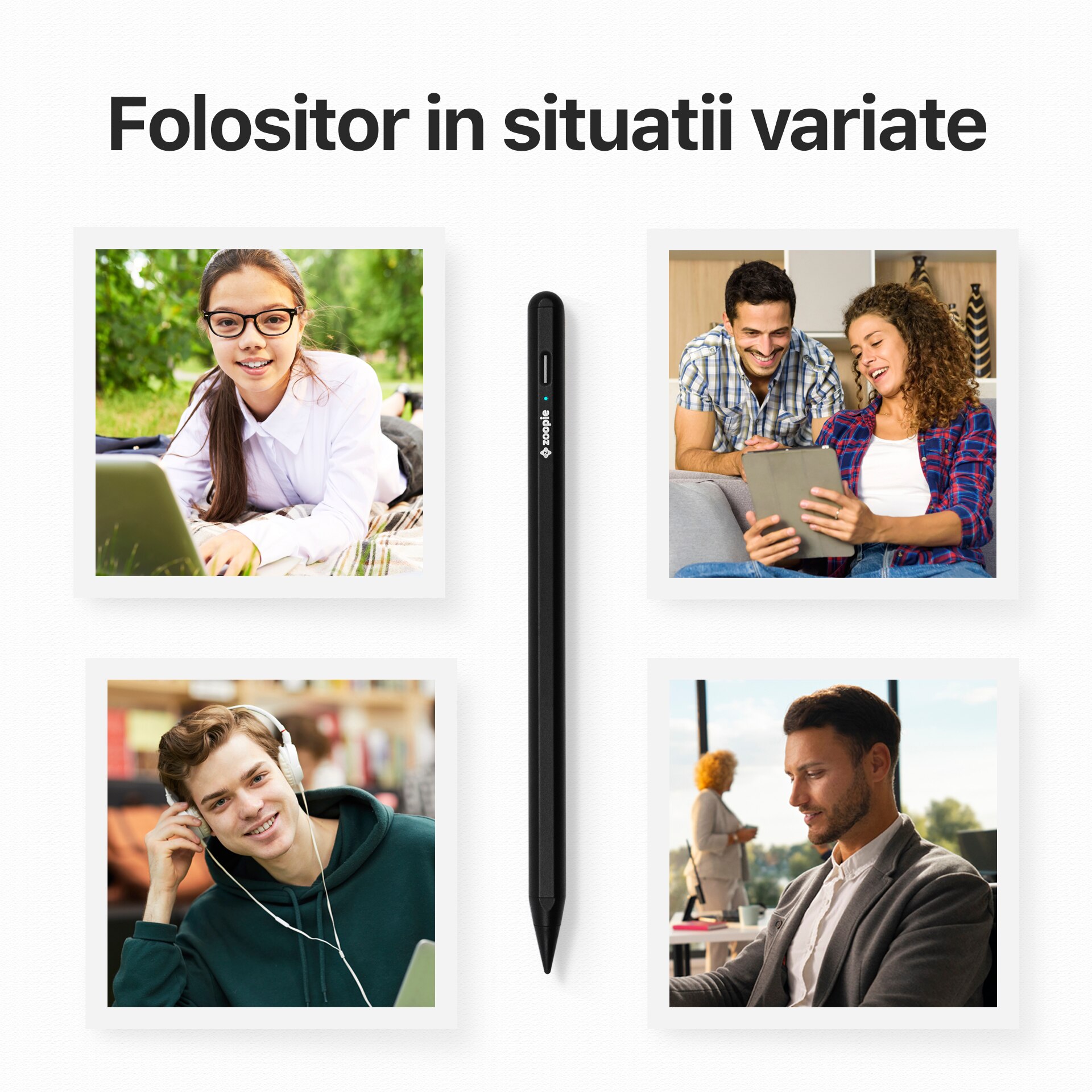 Stylus iPad Pen, Zoopie®, Pix pentru tableta iPad Apple 20182024