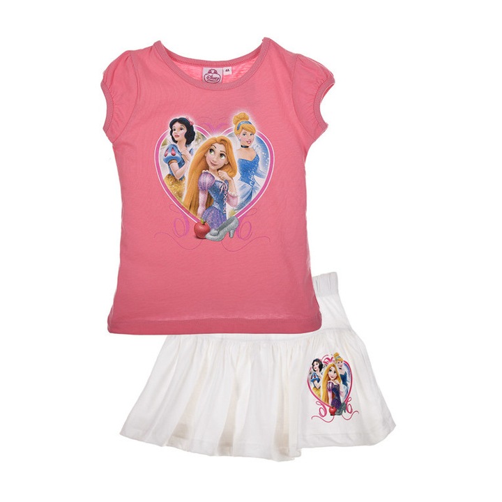 Compleu tricou si fusta Printesele Disney