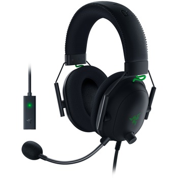 Casti gaming Razer BlackShark V2 + USB SoundCard, Multiplatforma, THX Certified, Drivere 50mm TriForce Titanium, Microfon Cardioid, Negru Casti gaming Razer BlackShark V2 + USB SoundCard, Multiplatforma, THX Certified, Drivere 50mm TriForce Titanium, Microfon Cardioid, Negru